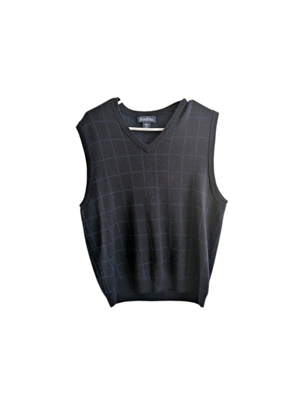 Brooks Brothers Sweater Vest Mens M Navy Blue Merino Wool V-Neck Classic Preppy
